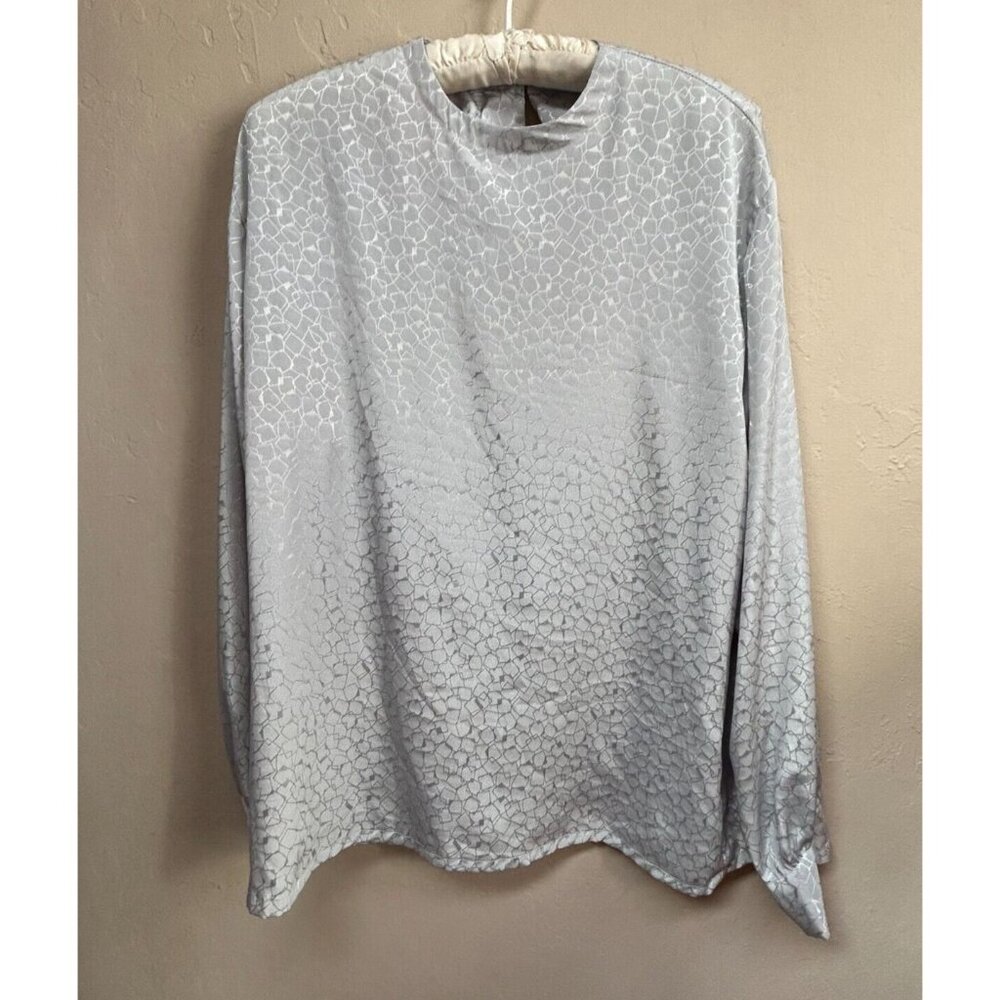 VTG Country Sophisticates By Pendleton Sz 8 Gray Printed Long Sleeve Top Blouse